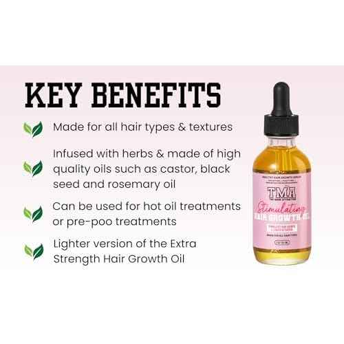 The Mane Attraction Hair Oil for All Hair Types, Infused with Rosemary Oil, Castor Oil & Black Seed Oil - Stimulating Hair Growth, Seals in Moisture, Soothes Irritated Scalp. Mini, 2oz