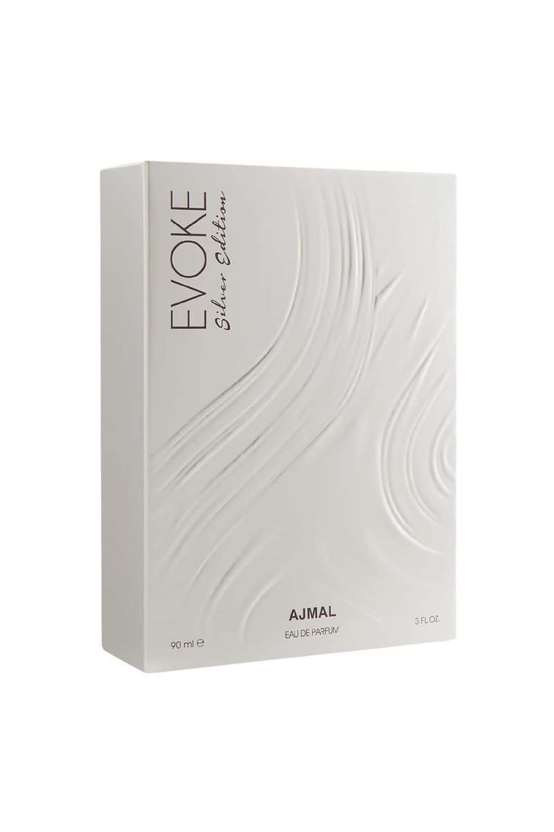 Ajmal Evoke Silver Edition Him EDP 90ML Long Lasting Scent Spray Woody Perfume Gift For Men - Made In Dubai