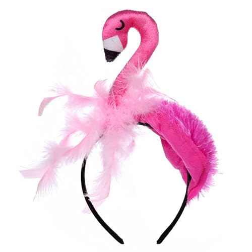 Simple polymer 3 Pcs Hawaii Flamingo Headband Flamingo Headdress Tiara Flamingo Hair Hoop for Carnival Tropical Party Hair Accessory