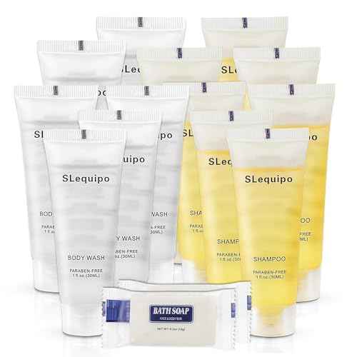 Travel Size Hotel Toiletries Bulk Set: 20 Bar Soap 0.5oz, 20 Shampoo, 20 Body Wash - 60 Pcs, Mini Guest Toiletries, Hotel Amenities