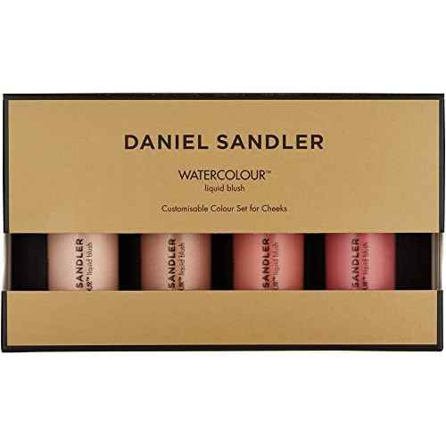 Daniel Sandler WATERCOLOUR LIQUID BLUSH & ILLUMINATOR SET ? Customizable 4-Piece Kit, Lightweight & Water-Resistant, Buildable Shades for Cheeks & Lips? Long-Lasting, Blendable Makeup