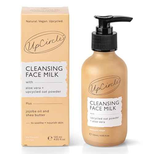 UPCIRCLE Cleansing Face Milk with Aloe Vera + Oat Powder 4.05oz - Cleansing, Repairing + Nourishing Skin - Vegan + Cruelty-Free