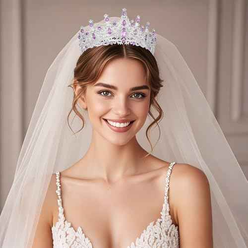 Tiaras and Crowns for Women Crystal Princess Tiaras Rhinestone Queen Crowns For Wedding Bridal Birthday Prom Pageant Party (Tiara 100)