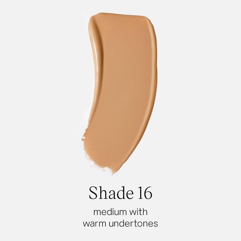 Saie Glowy Super Skin Tint Liquid Foundation - Weightless + Dewy Foundation with Lightweight Medium Coverage - Hydrating Face Makeup + Skin Care Serum Hybrid with Hyaluronic Acid - Shade 16 (1.01 oz)