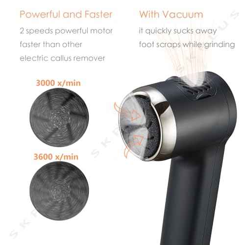 Electric Callus Remover with Dander Vacuum for Feet, Portable 36 in 1 Pedicure Kit Foot File Callus Remover, Waterproof Rechargeable Foot File for Foot Care with 3 Heads&LCD Display