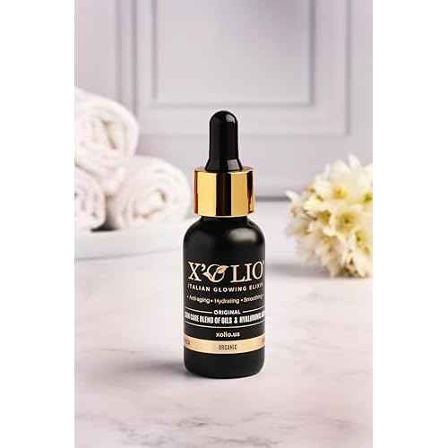 X¡¯Olio Original ? The Italian Glowing Elixir | Anti-Aging Face Oil with Hyaluronic Acid, Aloe Vera & Vitamin E | Deep Hydration, Barrier Repair & Glow for Dry or Mature Skin | 30ml
