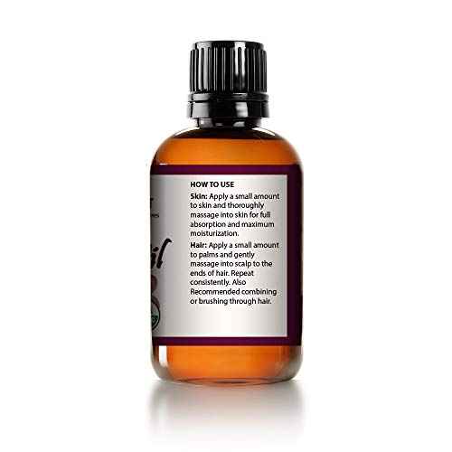 USDA Certified Organic GRAPESEED Oil Anti-Aging MOISTURIZER - Facial Cleanser | Unrefined, Cold Pressed | Essential to Reduce Skin Wrinkles and Stretch Marks | Dandruff Remover
