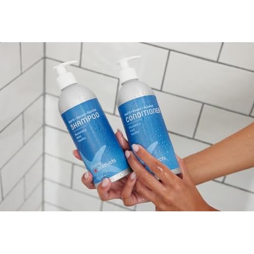 Plaine Products Eco-Friendly Conditioner - Rosemary, Mint, Vanilla - Sulfate Free, 16oz (Refillable Bottle with Pump)