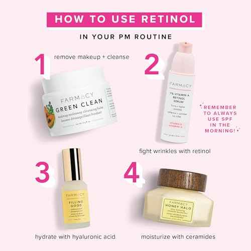 Farmacy Retinol Serum for Face - 1% Vitamin A Anti Aging - Resurfacing Wrinkle Formulated with Encapsulated Retinol + Ceramide NP to Prevent Moisture Loss + Replenish Skin Barrier (30ml)