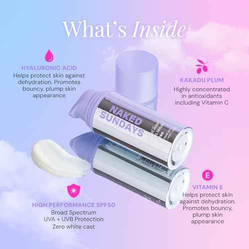 Naked Sundays CabanaClear SPF 50 Water Gel Serum ? Invisible, Lightweight & Hydrating Facial Sunscreen with Hyaluronic Acid, Oil-Free, Fragrance-Free, Broad Spectrum (For All Skin Types)
