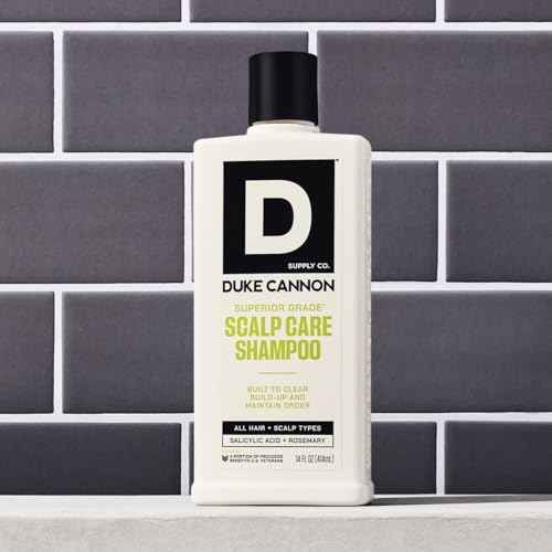 Duke Cannon Superior Grade Scalp Care Shampoo for Men, 14 oz ? Salicylic Acid for Build-Up Removal, Rosemary & Arnica for Scalp Soothing, Wheat Protein for Strength, Sulfate-Free