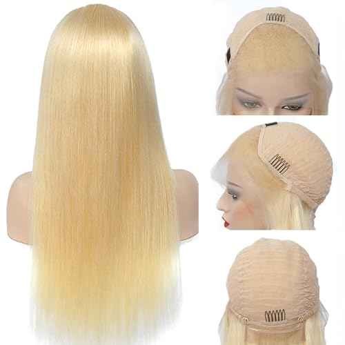 Straight Blonde Lace Front Wigs 26inch 13x4 Blonde Wig Human Hair 613 Lace Front Wig Human Hair 100% Human Hair Wig 180% Density Premium HD Lace Frontal Wig Pre Plucked for Women