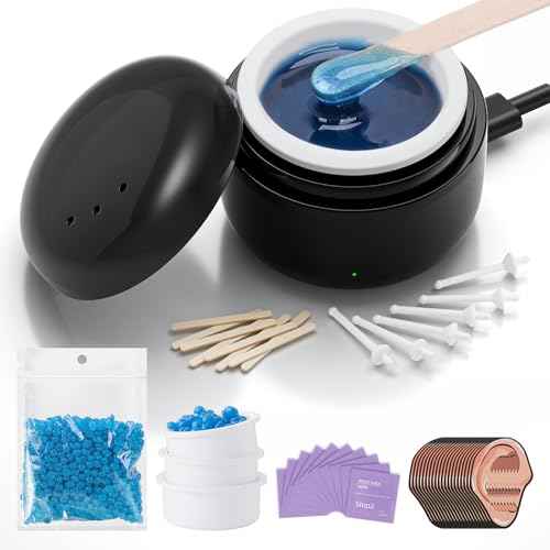 Nose Wax Kit Men and Women 100g Wax USB Fast Heat Smart Constant Temp 12 Nose Hair Sticks 3 Silicone Pots Travel Size Unisex Suitable for Different Body Parts
