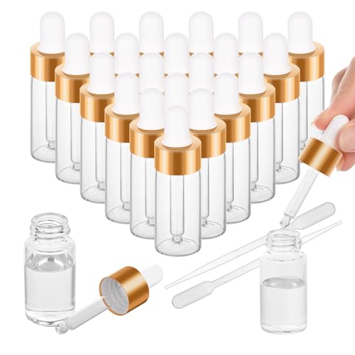 100 Pack Mini Dropper Bottle for Cuticle Oil, 10ml Small Sample Essential Oil Dropper Bottles for Travel, Clear Empty Vails for Cosmetic Perfume