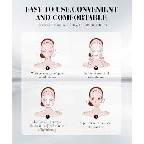 Red Light Mask for Face, 7-1 Colors Facial Care Mask, 850nm Infrared & Red Light Masks, Ergonomic Design for Home & Travel, White