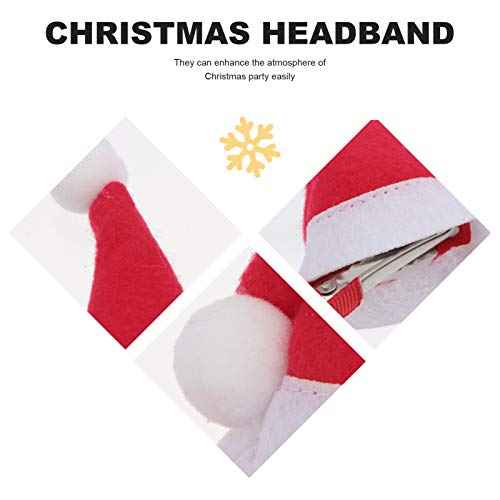 30 Pieces Christmas Hair Clips Santa Hat Hair Clips Cute Mini Red Santa Hat Hair Grips Barrettes for Girls