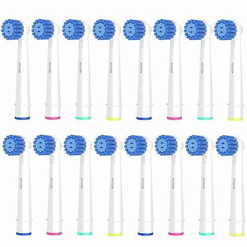 Sensitive Gum Care Brush Heads Compatible with Oral-B Electric Toothbrush, 16 Pcs Professional Toothbrush Heads for Oral B Replacement Heads Refill Pro 500/1000/1500/3000/3757/5000/7000/7500/8000.