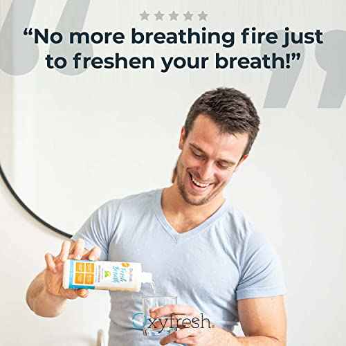 Oxyfresh Lemon Mint Fresh Breath Mouthwash ? Bad Breath Treatment ? SLS & Fluoride Free ? Alcohol Free, Gentle Nonburning with Xylitol & Essential Oils ? Pro Size Gallon 128 oz