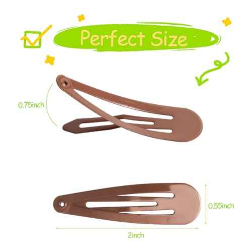 120 Pack 6 Color Snap Hair Clips | Non-Slip Snap Clips for Women & Girls | Durable Hairpins for Thick Hair, Updos, Braids & Buns | Secure Hold, Snag-Free Design