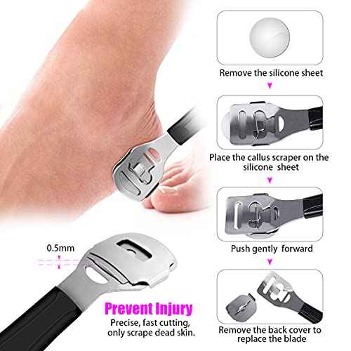 Pedicure Tools for Feet, 30 in 1 Foot Scrubber Manicure Kit for Women Men, Stainless Steel Foot File Foot SPA, Professional Callus Remover Skin Tag, Included Nail Toenail Clipper File Foot Rasp