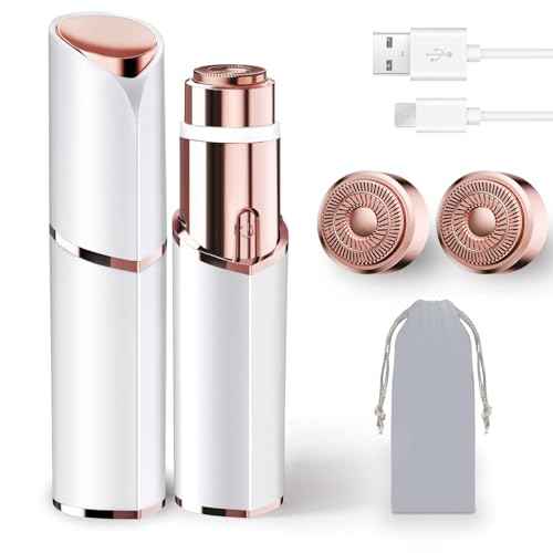 Facial Hair Removal for Women, Portable Lady Shaver, Rechargeable Painless Hair Remover for Face, Upper Lips, Chin, Peach Fuzz