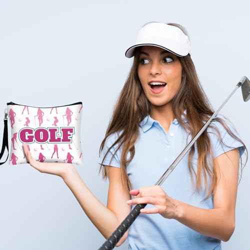 18 Pieces Golf Gift for Women Golfers Cosmetic Bags 9 Styles Makeup Bag Bulk Zipper Pouch Travel Toiletry Bags Purses Organizer Case for Ladies Girls Golfers Lover Player Accessories