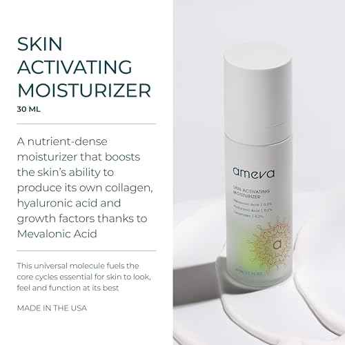 Mevalonic Acid Skin Activating Moisturizer: 100% Plant-Based, Vegan, Anti-Aging Formula, For Sensitive Skin, Boosts Collagen, Hyaluronic Acid and Retinol, Reduces Redness, Jojoba Oil, Ceramides