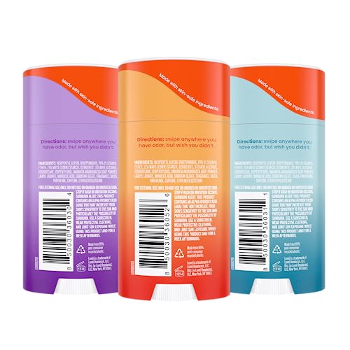 Lume Whole Body Deodorant - Smooth Solid Stick - 72 Hour Odor Control - Aluminum Free, Baking Soda Free and Skin Safe - 2.6 Ounce (Pack of 3) (Clean Tangerine, Lavender Sage, Unscented)