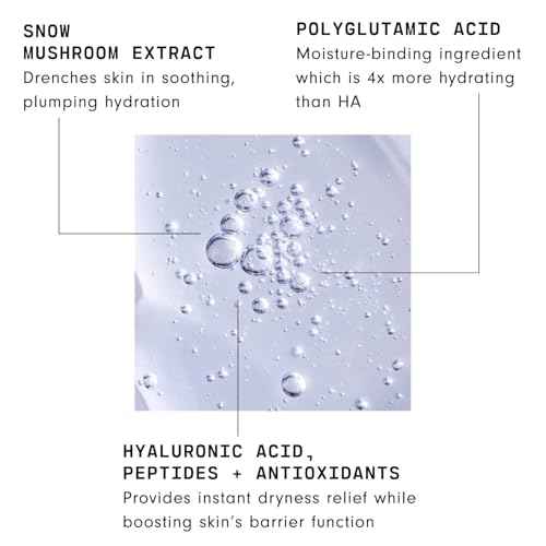 Versed Moisture Maker Hydrating Hyaluronic Serum - Lightweight Face Serum for Dry Skin With Moisturizing Polyglutamic Acid + Snow Mushroom Extract for Soothing + Plumping Hydration Day & Night (1oz)