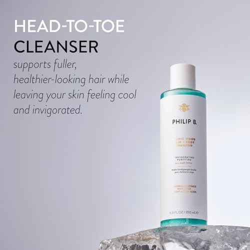 PHILIP B Nordic Wood Hair + Body Shampoo, 11.8 fl. oz. (350 ml) - Lathers Up Luxuriously, Conditions While Leaving You Feeling Cool& Invigorated, With Notes of Norwegian Spruce, White Pine and Camphor