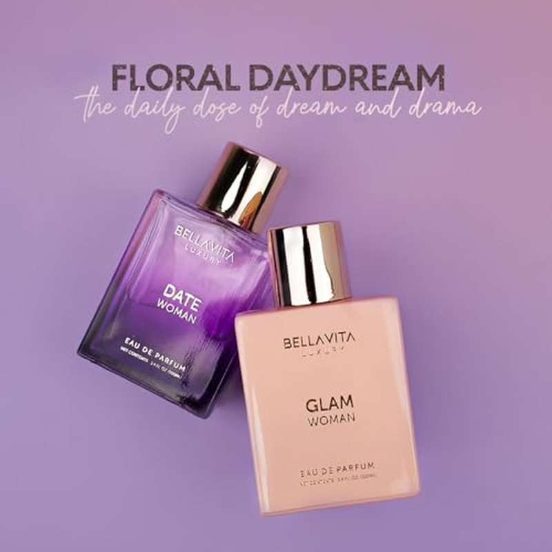 Bella Vita Luxury Women's Gift Set - Fruity & Spicy Perfume | Date Woman & GLAM | 2 x 100 ML