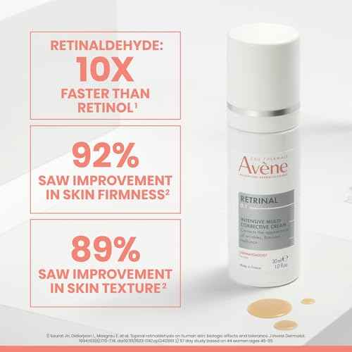 Av?ne Retrinal Intensive Multi-Corrective Cream, Retinal Face Cream Formulated with Retinaldehyde, Niacinamide & Hyaluronic Acid, Anti-aging Cream Visibly Reduces Wrinkles & Fine Lines, 1 Fl Oz