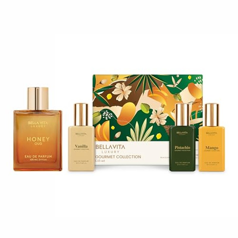 BellaVita Luxury Candy Kiss Perfume Set - 100ml + 3x20ml | Unisex Fragrance with Sweet & Spicy Notes, Long-Lasting Gift for Men & Women