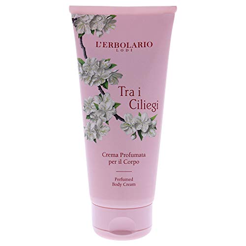 L'Erbolario Perfumed Body Cream - Moisturizing Body Butter with Cherry Extract - Softening Skin Care with Vitamin-Rich Oils - Tra i Ciliegi - 6.7 oz