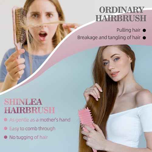 Curly Hair Brush Detangling and Curl Defining Brush Reduces Pulling Enhances Curl Separation Ergonomic Design for All Hair Types By Candybrush Pink (Pink)
