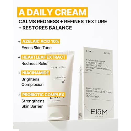 A.CNEX Hydrating Acne Cream for Sensitive Skin ? Lightweight Moisturizer for Oily & Acne Prone Skin, Azelaic Acid, Niacinamide, Heartleaf, Probiotic Barrier Complex, Fragrance-Free, 50ml