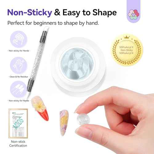 SAVILAND Pro Solid Builder Nail Gel for Nails with 30 g Rhinestone Glue Gel: 30 Days Long Lasting Clear 3D Nail Gel for Nail Extension Nail Art Salon