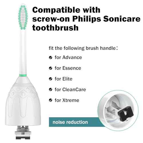 Toothbrush Heads for Philips Sonicare Replacement Brush Heads Medium Soft Dupont Bristles Electric Toothbrush Replacement Heads Fit E-Series Essence Xtreme Elite Advance and CleanCare, 8 Pack, White