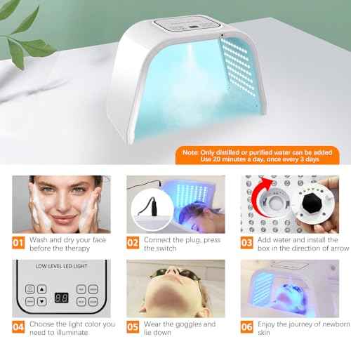 7 Color LED Light For Face Red Light Beauty Machine with Spray LED PDT Light Professional Facial Skin Care Machine For Home And Spa Use