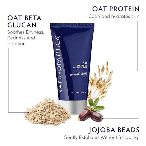 Naturopathica Oat Cleansing Facial Polish - Multi-Use Facial Cleanser - Face Scrub & Mask - Exfoliating Face Wash for Women & Men - Gentle Exfoliating - 5 fl oz