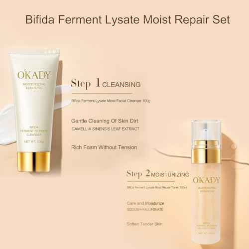 O'KADY Bifida Ferment Lysate Moist Repair Set Skincare set with Bifidobacterium fermentation decomposition ingredients for moisturizing nourishing making the skin soft smooth men's skincare