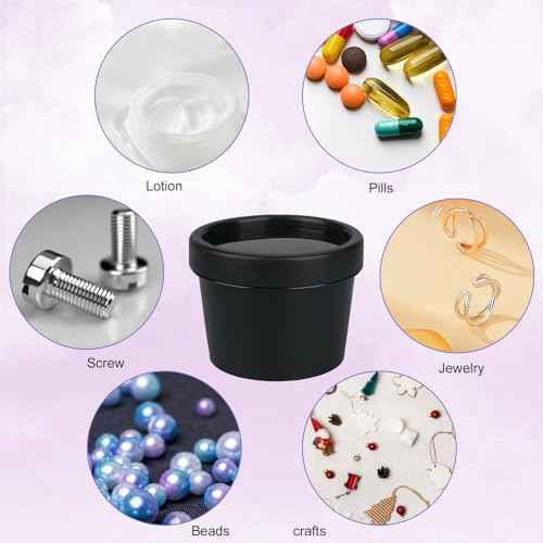 Travel Containers for Toiletries 3.4oz 9 Pack TSA Approved Plastic Cream Jars Wide-mouth Cosmetic Pot Jars with Lids Leak Proof Travel Size Containers for Makeup Face Cream(Black)
