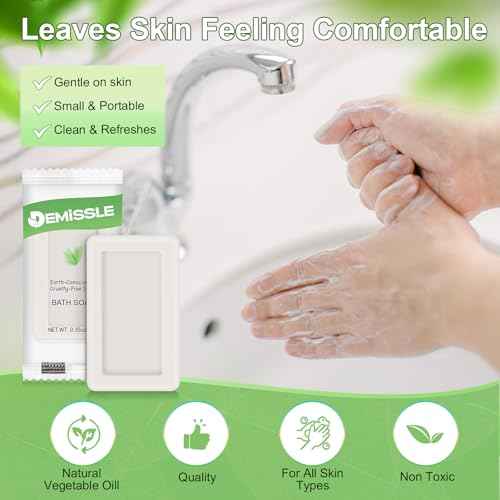 Demissle 0.35 Ounce Travel Size Soap Bars Face and Body Bar Soap Small Travel Individually Wrapped Hotel for Vacation, Hospitality Hotels, Rentals, Camping, Guest Room(200 Pcs)