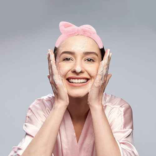 Spa Headbands,Makeup Headbands for Women,Facial Headband Bulk,Soft Coral Fleece Headband for Makeup,Cosmetic Head Wraps,Bow Hair Bands for Face Washing Shower Skin Care (pink, 12pcs)