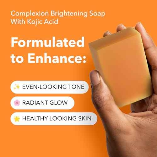 Kojic Acid Complexion Brightening Soap Bar with Vitamin C, Turmeric, Retinol, Collagen & Hyaluronic Acid ? Brightening Face & Body Soap ? Supports Brighter Skin, Even Skin Tone ? 3 Pack