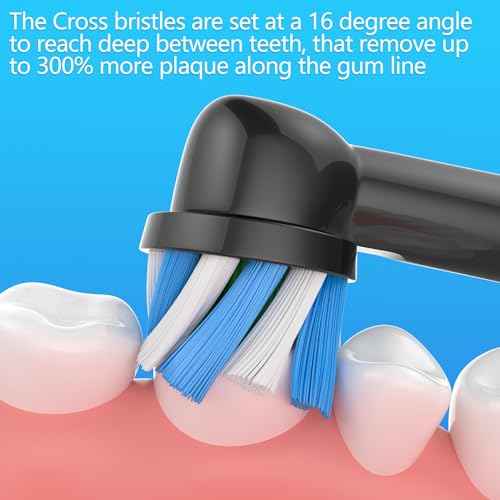 Replacement Brush Heads Fit for Braun Oral b, Compatible with Oral-B Pro 1000/2000/3000/5000/6000 Smart and Genius Electric Toothbrush, 12 Pcs (Black)