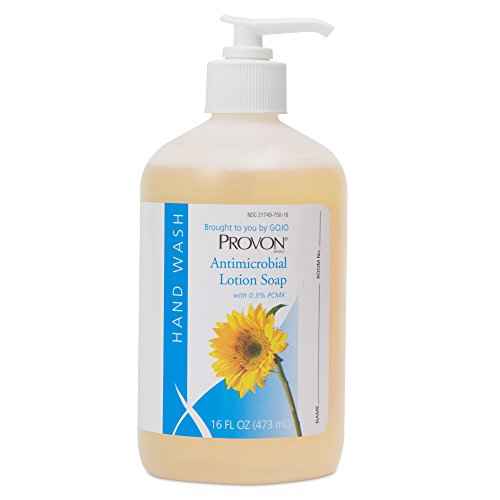 Provon Antimicrobial Lotion Soap with 0.3% PCMX, Pleasant Fragrance, 16 fl oz Counter Top Pump Bottle (Pack of 12) - 4303-12