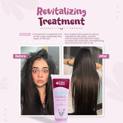 D'Luchi Kaba Revitalizing Hair Treatment with Grapes, Cinchona and Horsetail for Thicker & Fuller Hair, Moisturizing and Restoring Hair Treatment - 7.8 Oz
