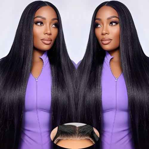 IWISH 5x5 Glueless Human Hair Wig Straight 20 Inch Wear and Go Wigs for Women Pre Plucked HD Lace Front Wigs Human Hair 210 Density
