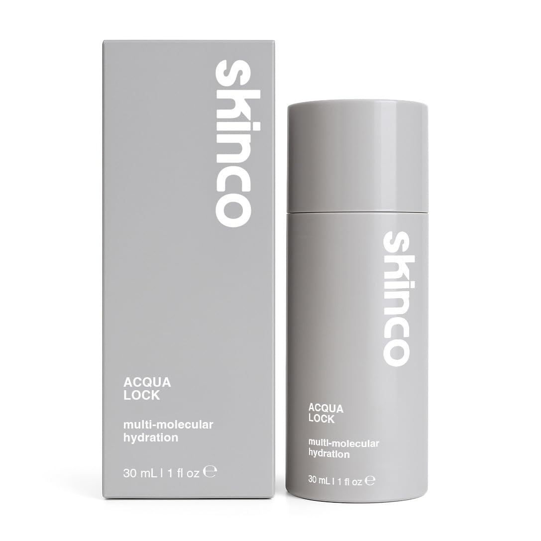 Skinco Aqua Lock Advanced Hyaluronic Acid Serum – Multi-Molecular Hydration with Aloe, Green Tea & Vitamin E | Plumps, Moisturizes & Soothes Skin (1 fl oz)